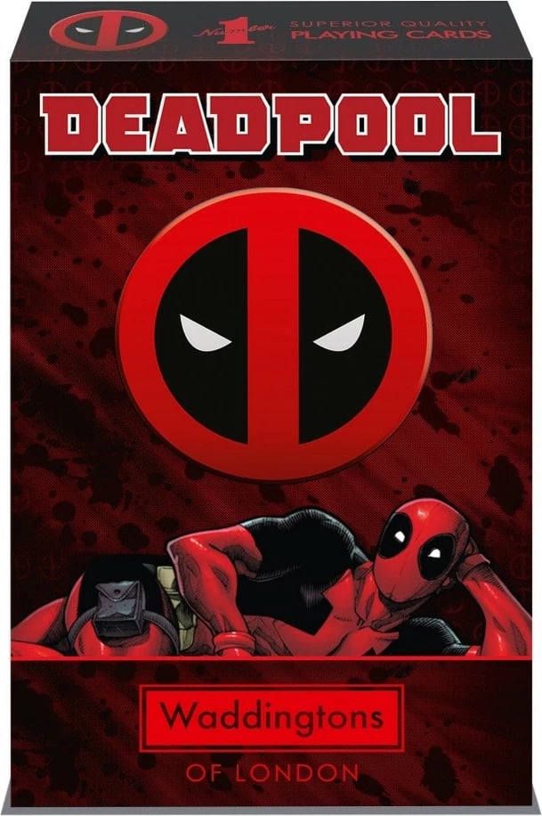 Letra loje Waddingtons Deadpool, 52+2, tematikë Marvel, kuqe