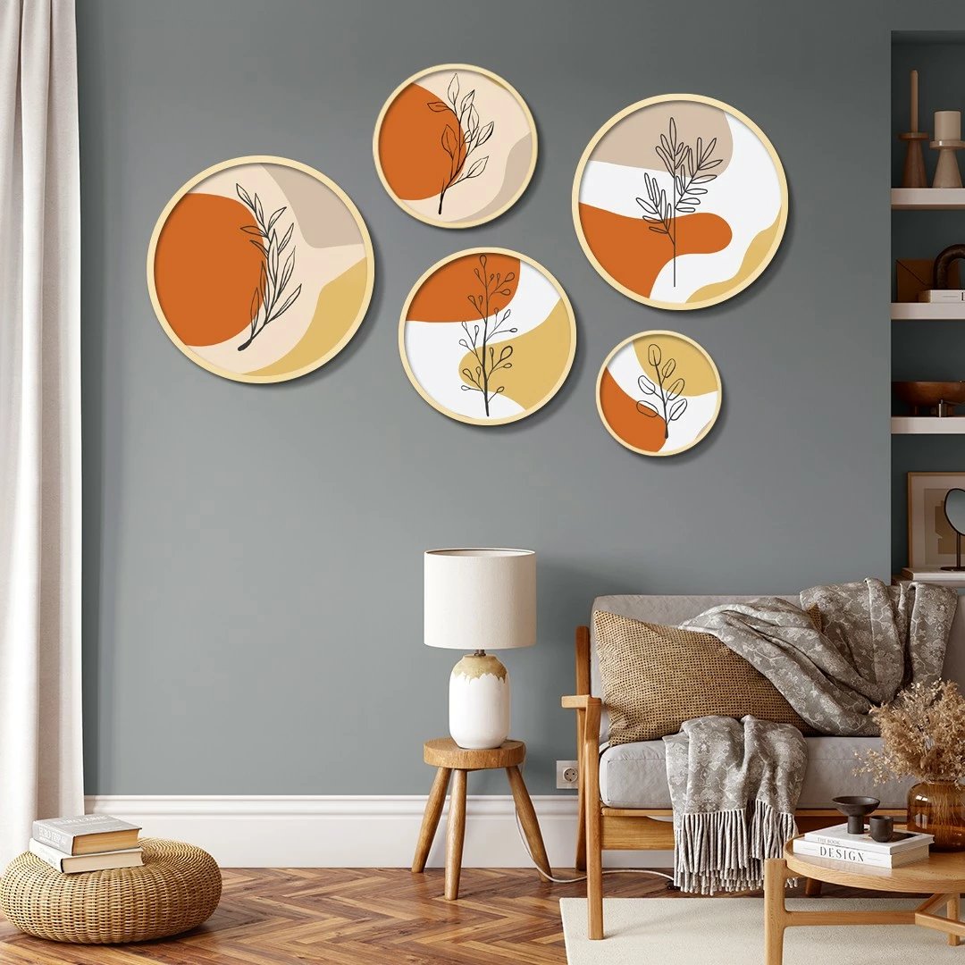 Set pikturash dekorative të kornizuara MDF (5 copë), Wallity, Yats-03