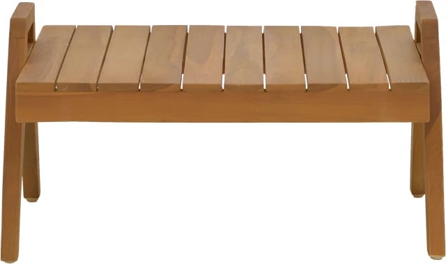 Tavolinë shezlongu, dru tik, ngjyrë natyrale, 60x50x34 cm