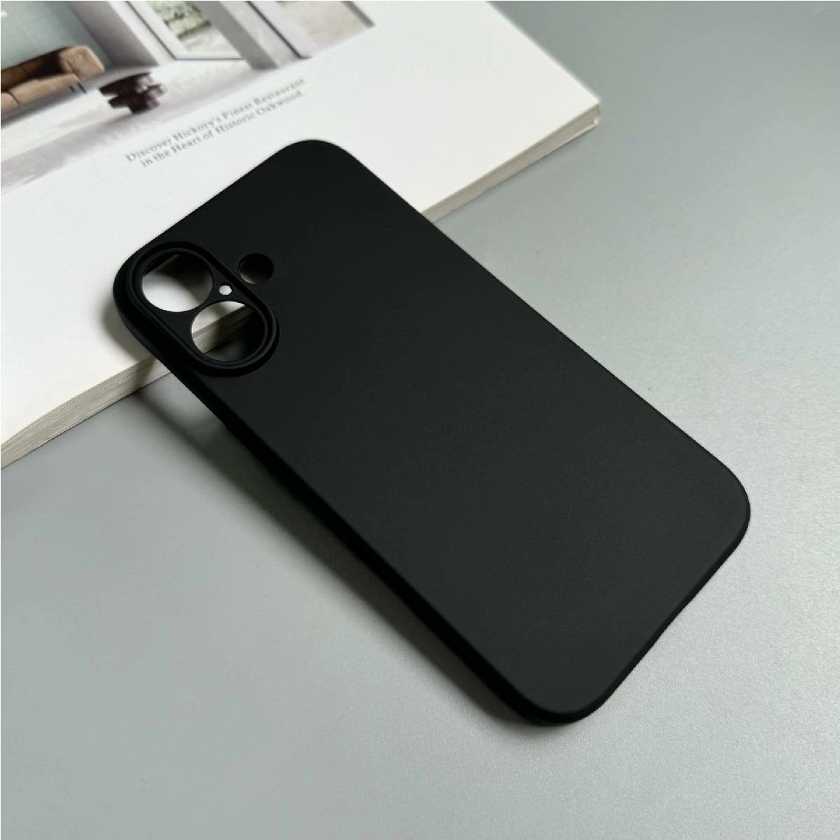 Mbështjellës i butë Hurtel për iPhone 16, TPU, i zi