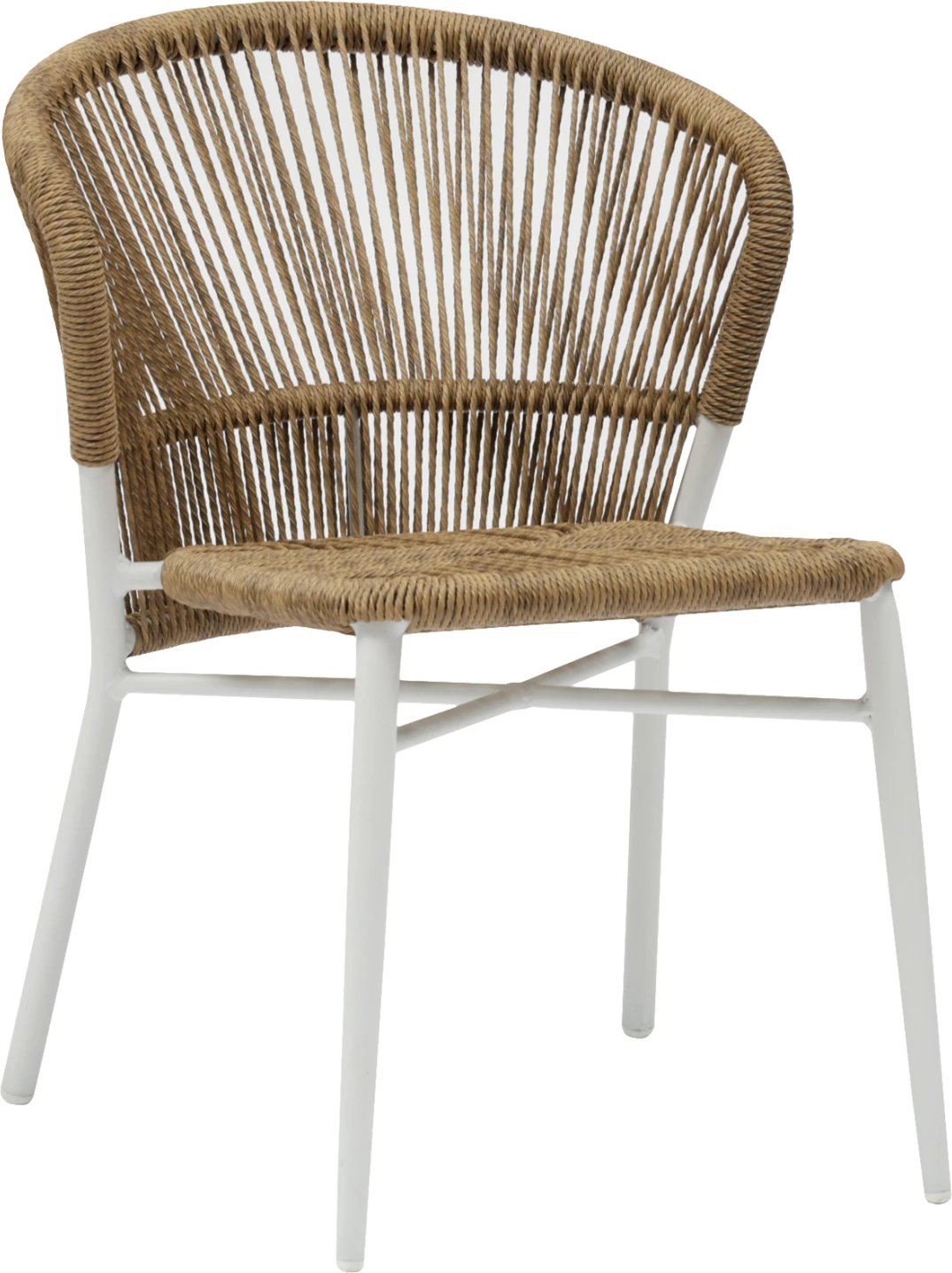 Karrige alumini LYNN FH6267.02, kornizë e bardhë, P.E. Rattan ngjyrë natyrale, 61x55x77Hcm