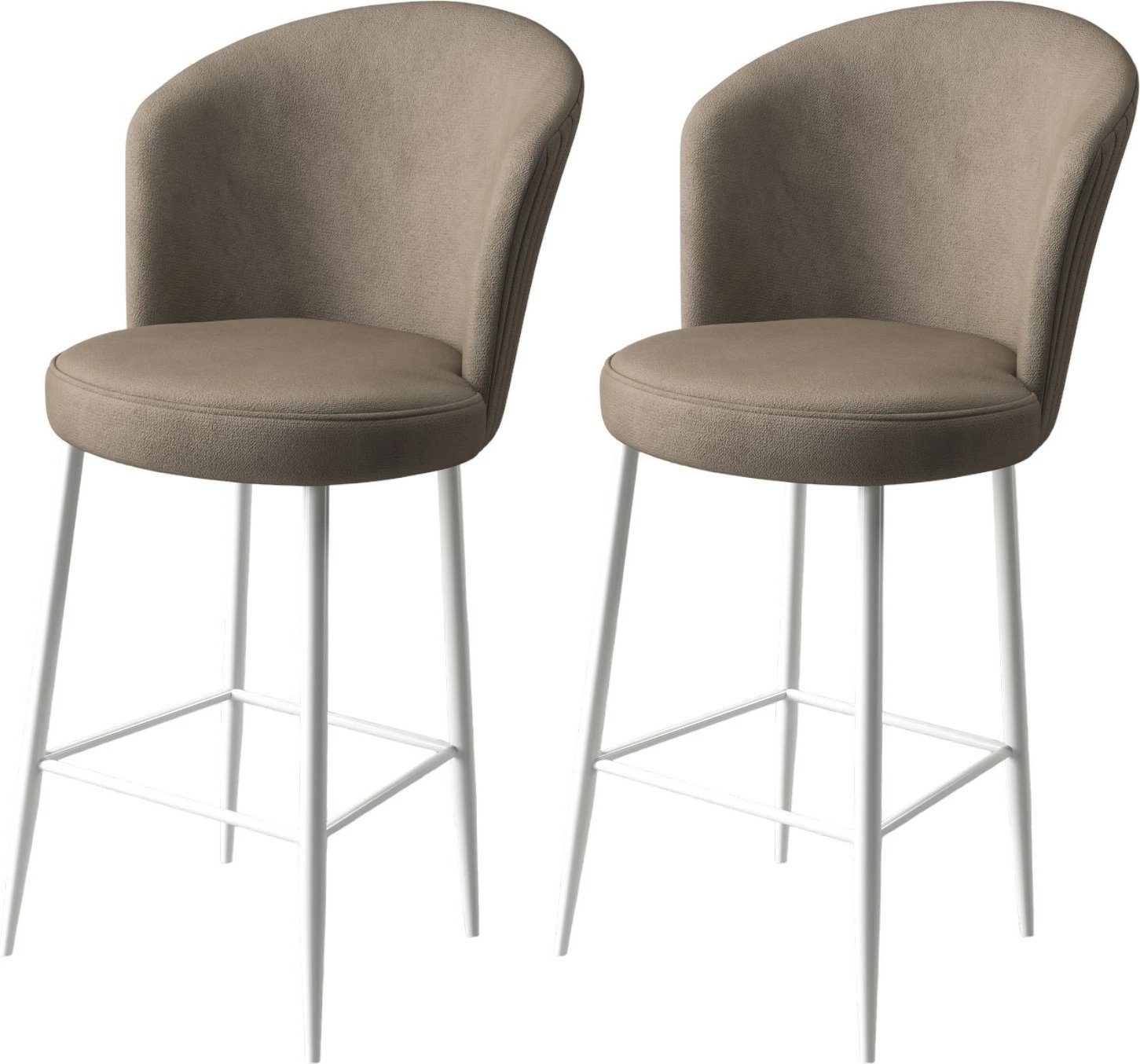 Set karrigesh për bar (2 copë), Hanah Home, Alte, kapuçino, e bardhë