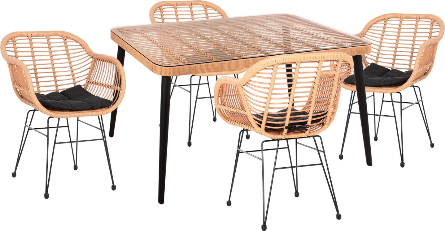 Set kopshti tavolinë & karrige Allegra FH21027, 5 pjesë, bezhë