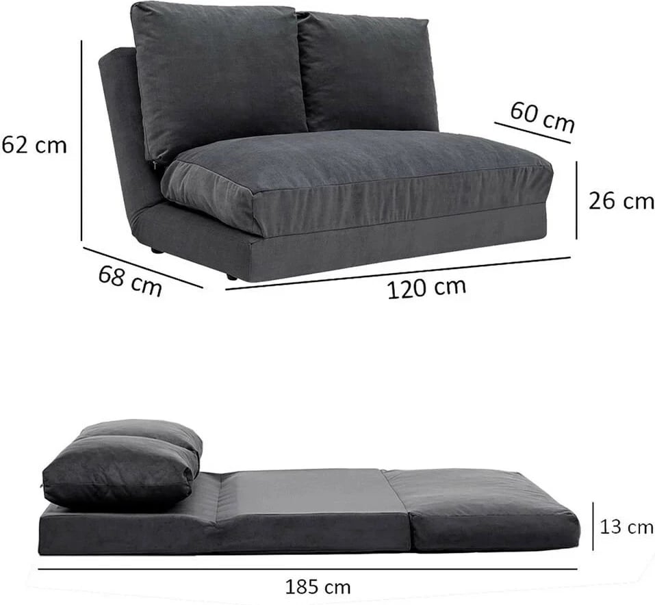 Divan-dyshek 2 vendesh, Atelier del Sofa, Taida, ngjyrë gri