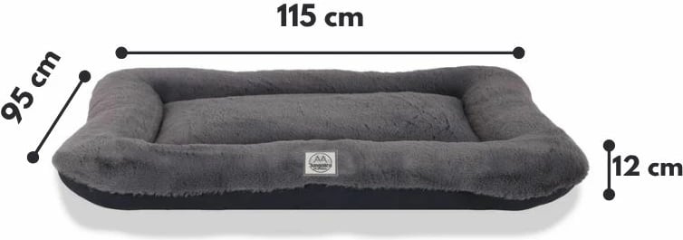 Shtrat për qen Sally, ngjyrë antracit, 95x115cm