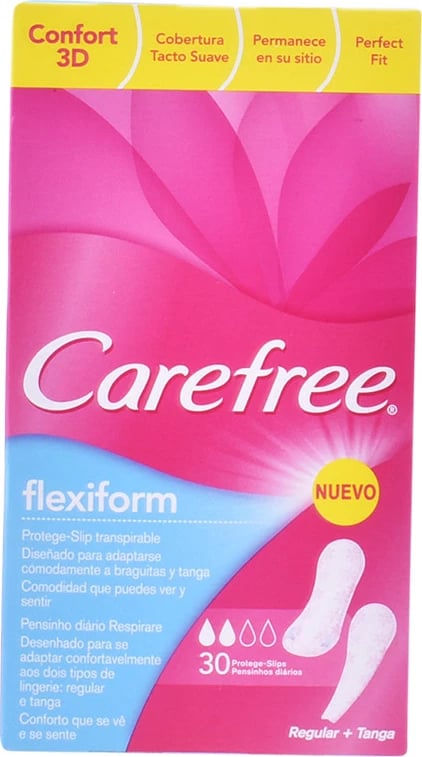 Pantyliners Carefree Flexiform unisex 30 copë