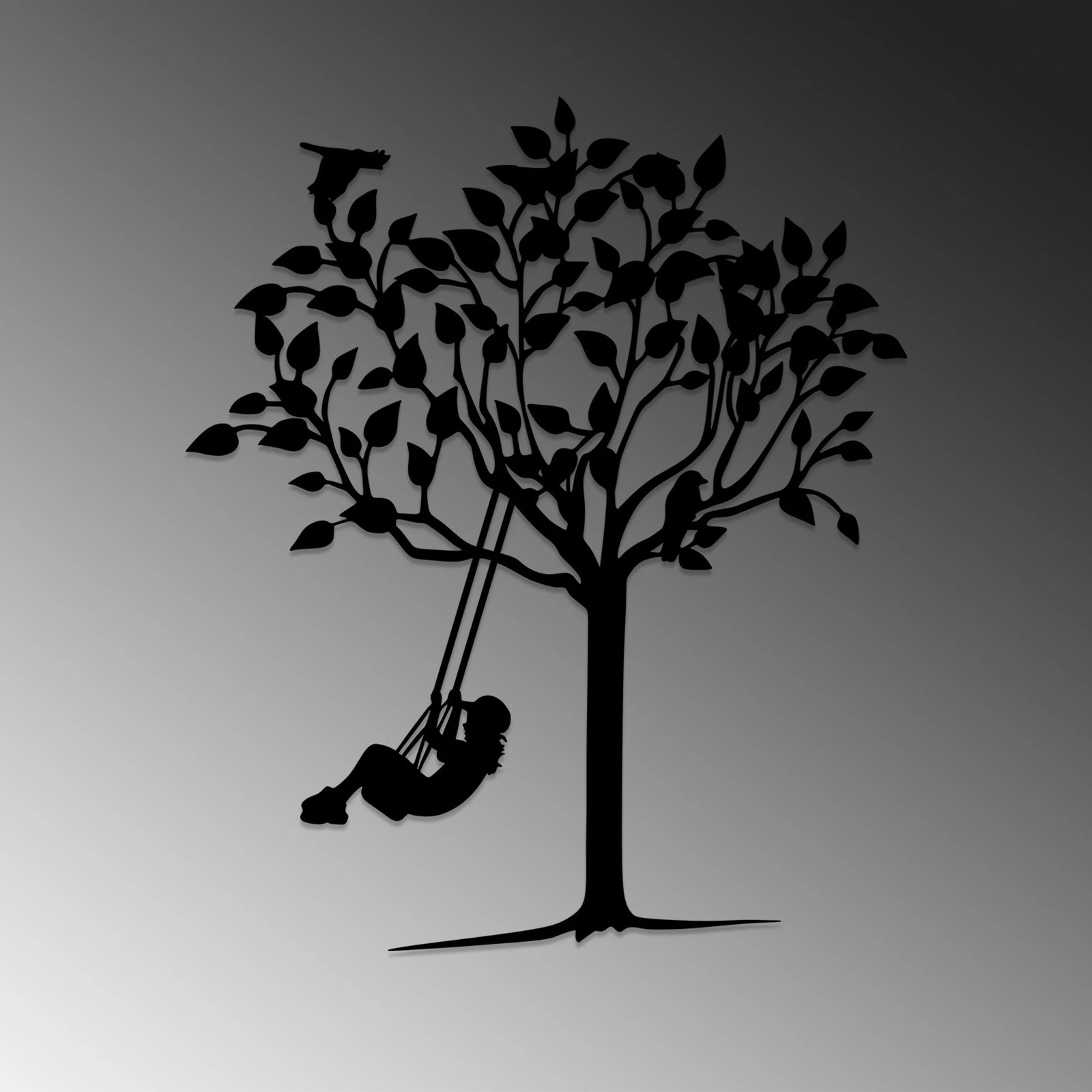 Aksesor dekorativ metalik për mur, Wallity, fëmijë në luhatë