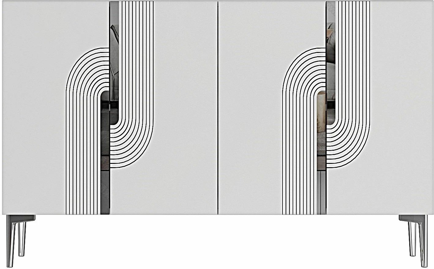 Konsol Skye Decor, Meyra 120, e bardhë, argjend