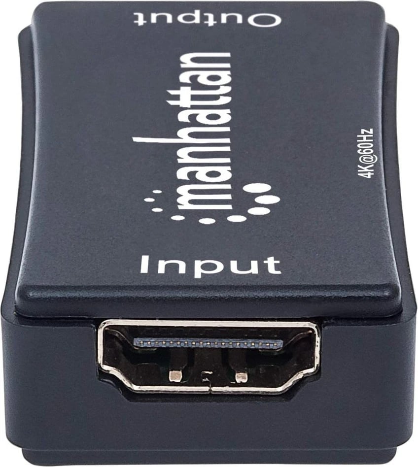 Ripitues HDMI Manhattan, 4K@60Hz, Aktiv, Zgjat Sinjalin HDMI deri në 40m, i Zi