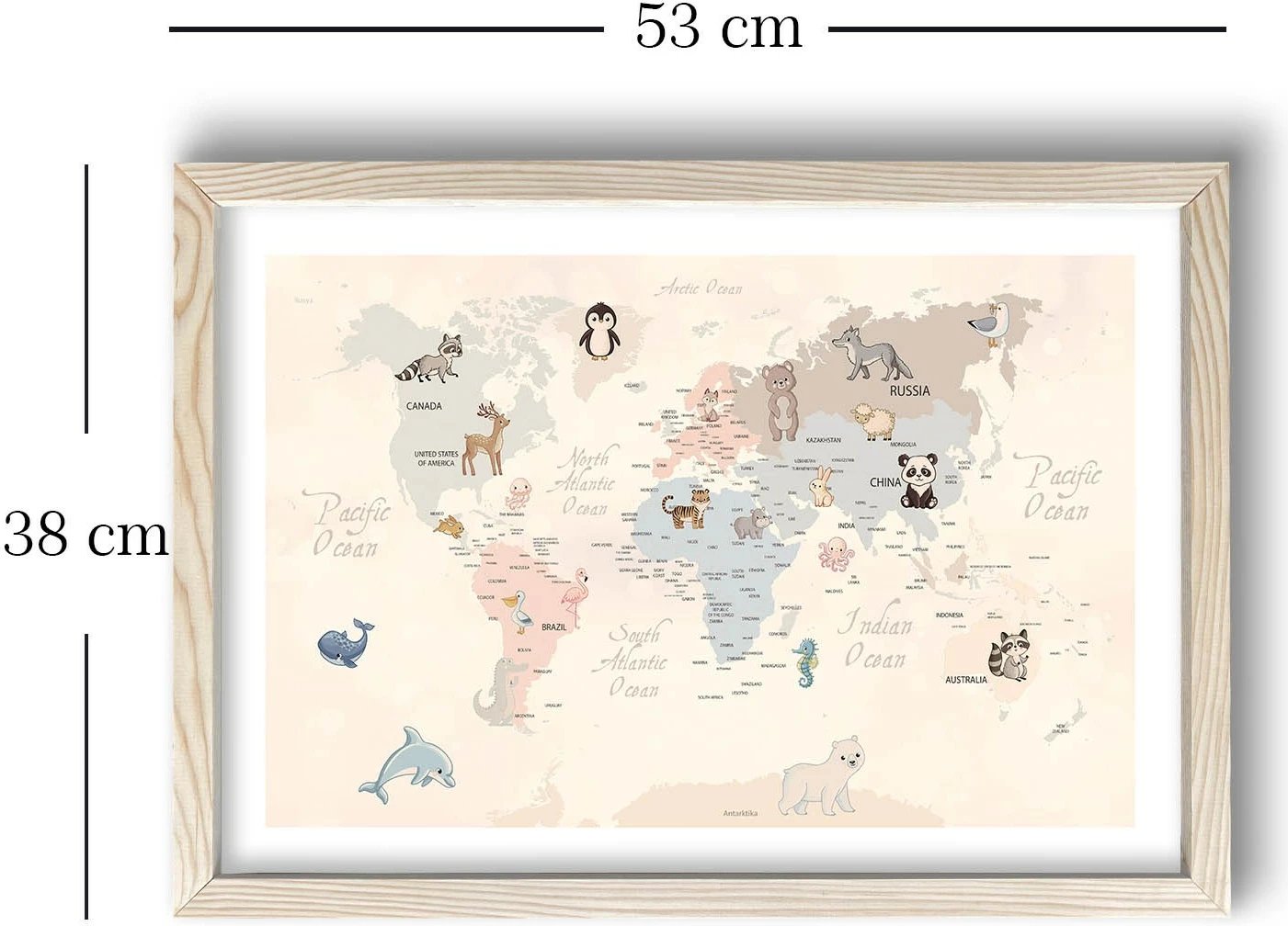 Pikturë dekorative me kornizë MDF, shumëngjyrëshe, 38x53cm, Wallity 3853KCT-004