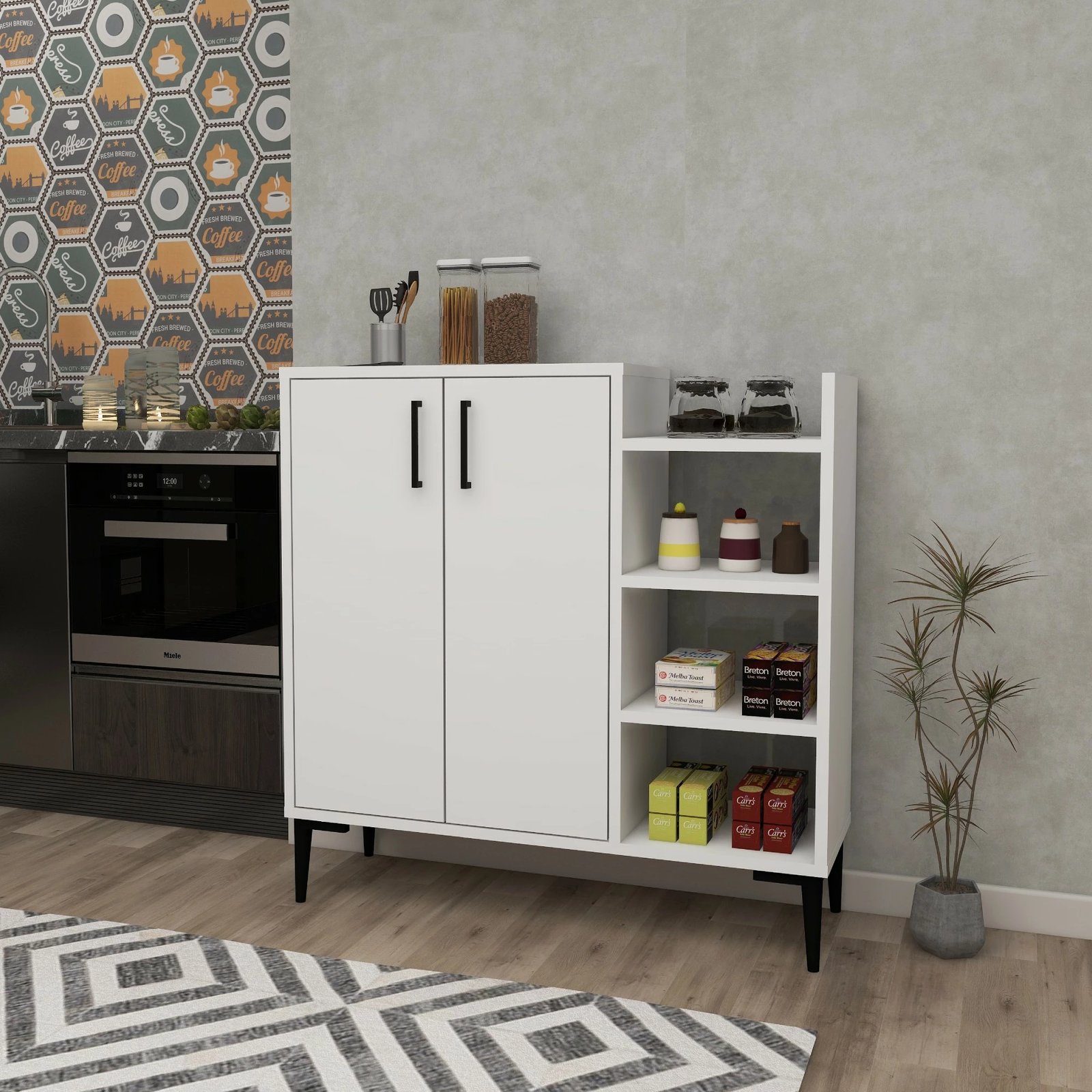 Dollap multifunksional Hanah Home, Leskar, i bardhë