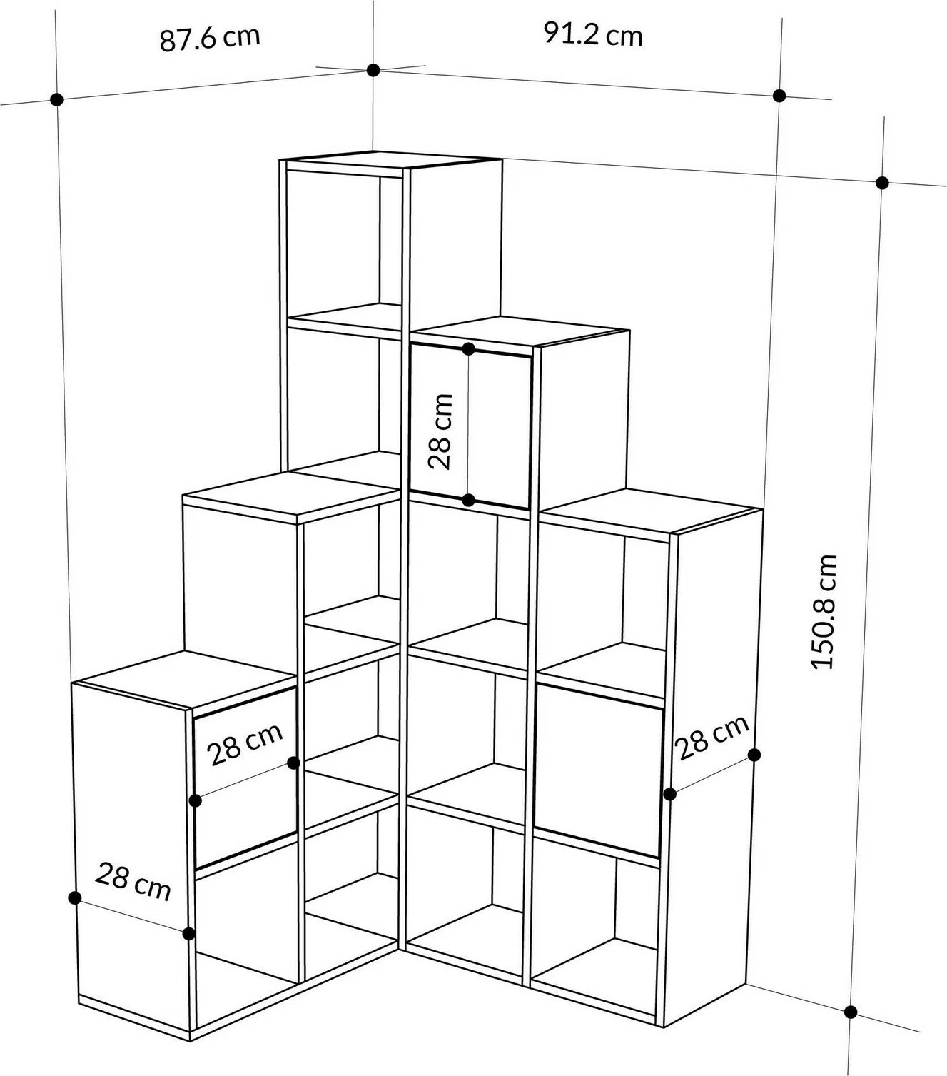 Raft librash Skye Decor, ngjyrë e bardhë, Paleo