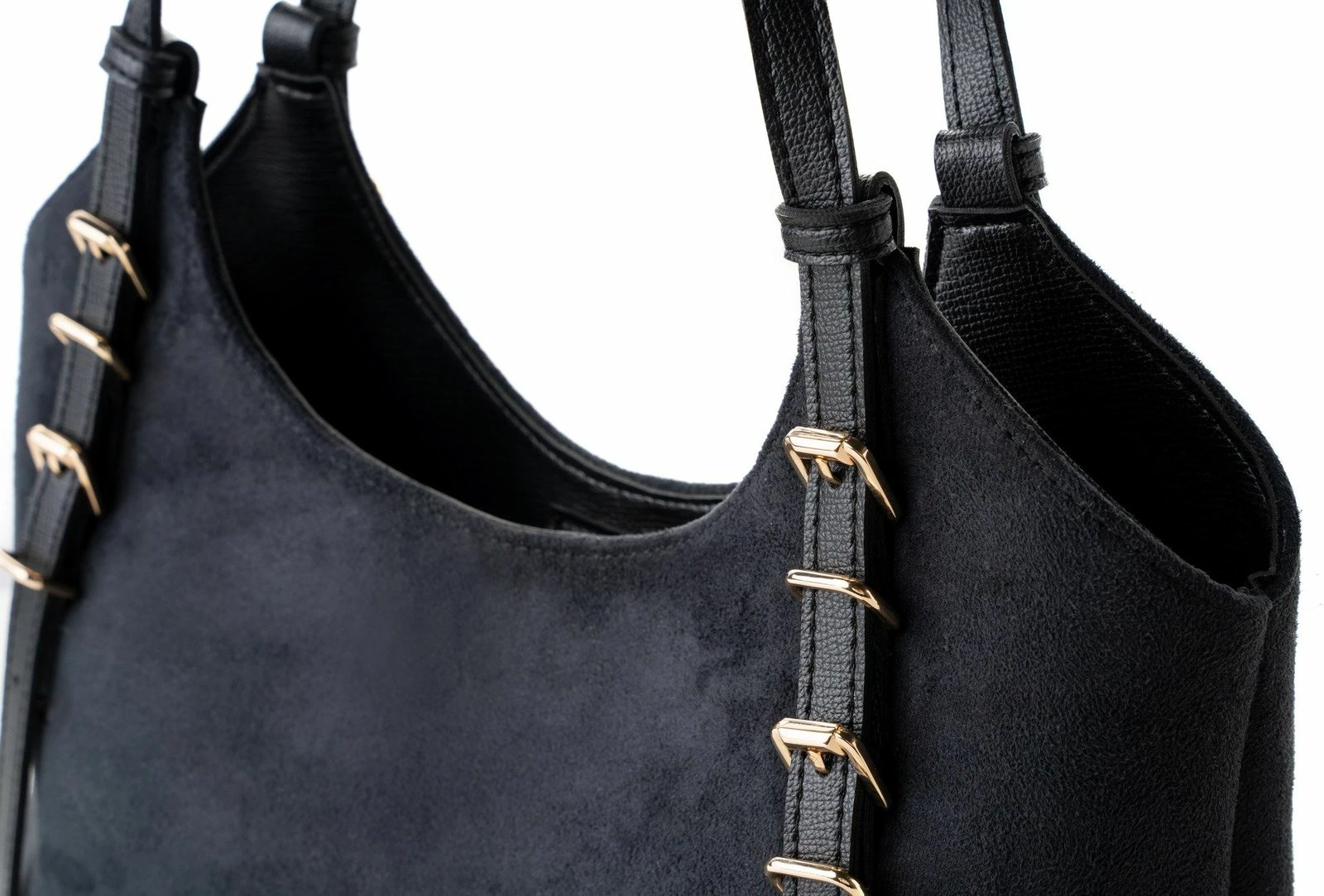 Çantë tote Vince Camuto, Cremona, lëkurë e zezë suede