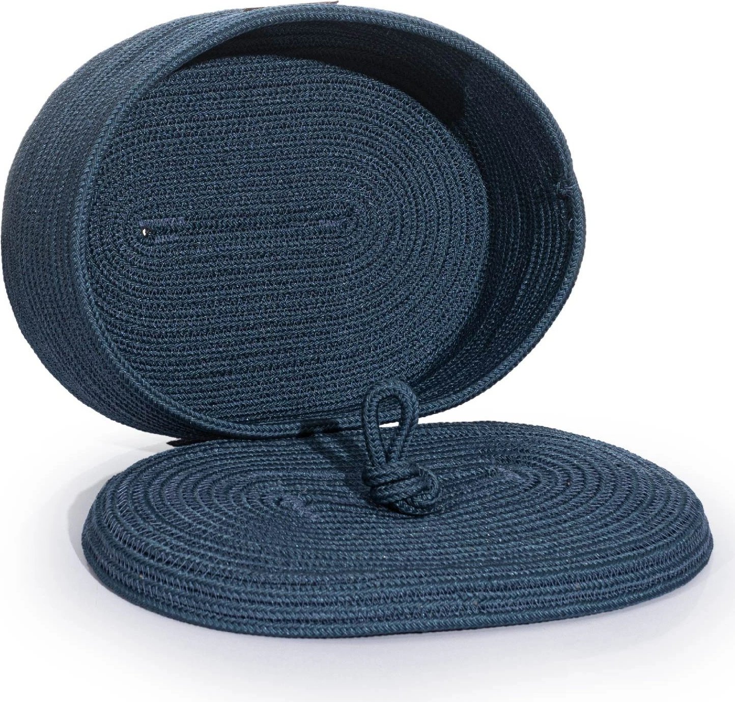 Kuti dekorative, punim dore, ngjyrë blu e errët, Evila Originals, 25x50x34 cm