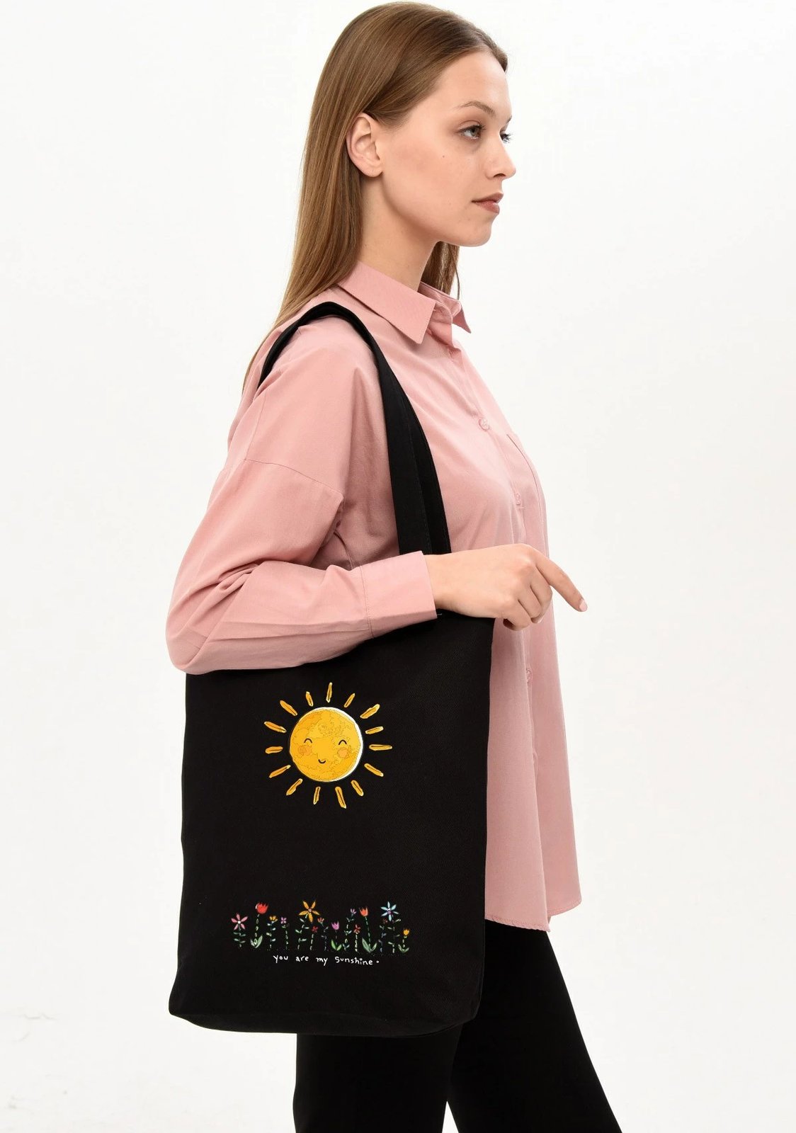 Çantë tote Zoozie Bags, e zezë, 35x40x8 cm, 1502