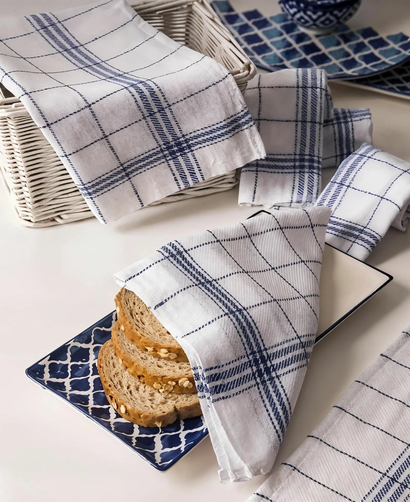 Set peshqirësh kuzhine (10 copë), Hermia Concept, Liberty, ngjyrë kaltër