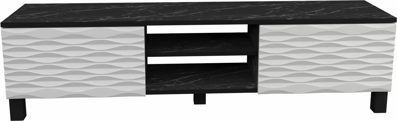 Komodë TV Skye Decor, Lukas, e zezë dhe e bardhë