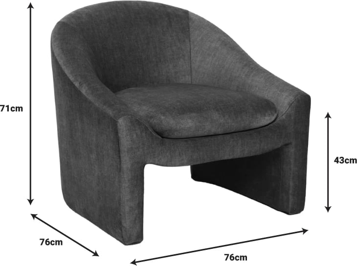 Fotelje Berza, material stof krem, 76x76x71cm