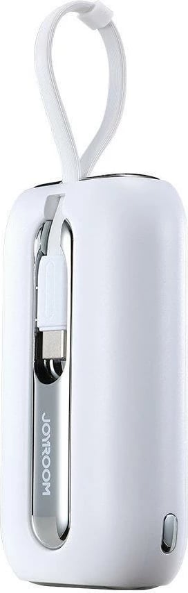 Powerbank Joyroom JR-L012, 10000mAh, 22.5W, me 2 kabllo të integruara USB-C dhe Lightning, Bardhë