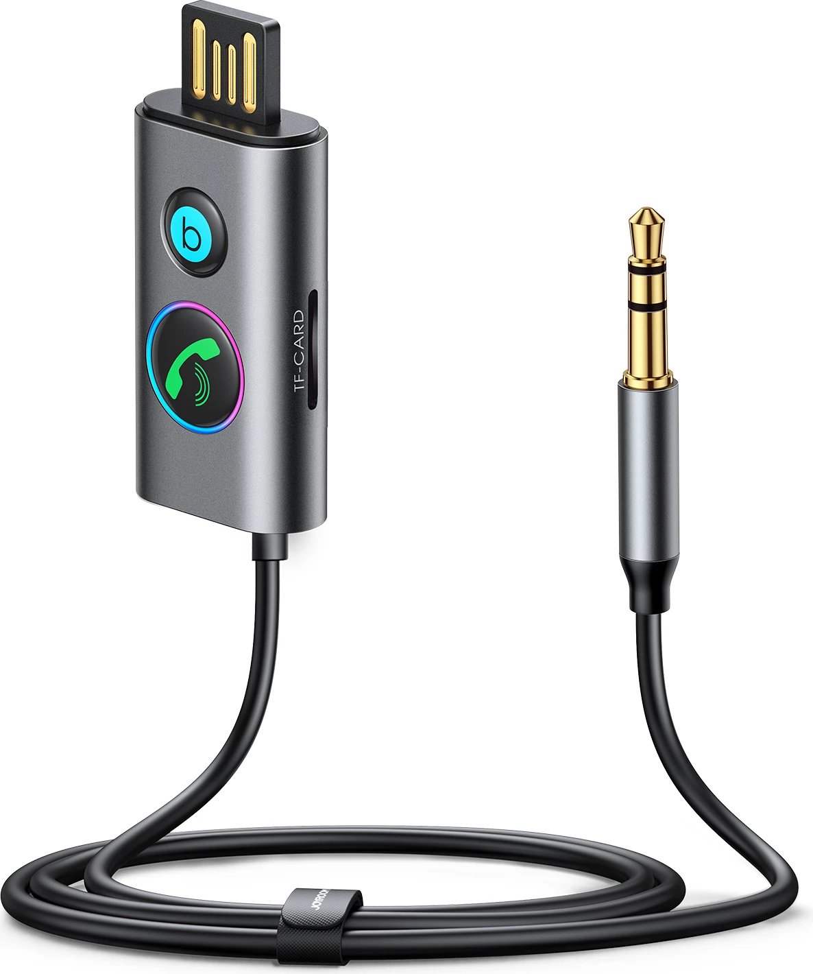 Marrës Bluetooth për makinë Joyroom JR-CB7, 1m, Super BASS, Gri