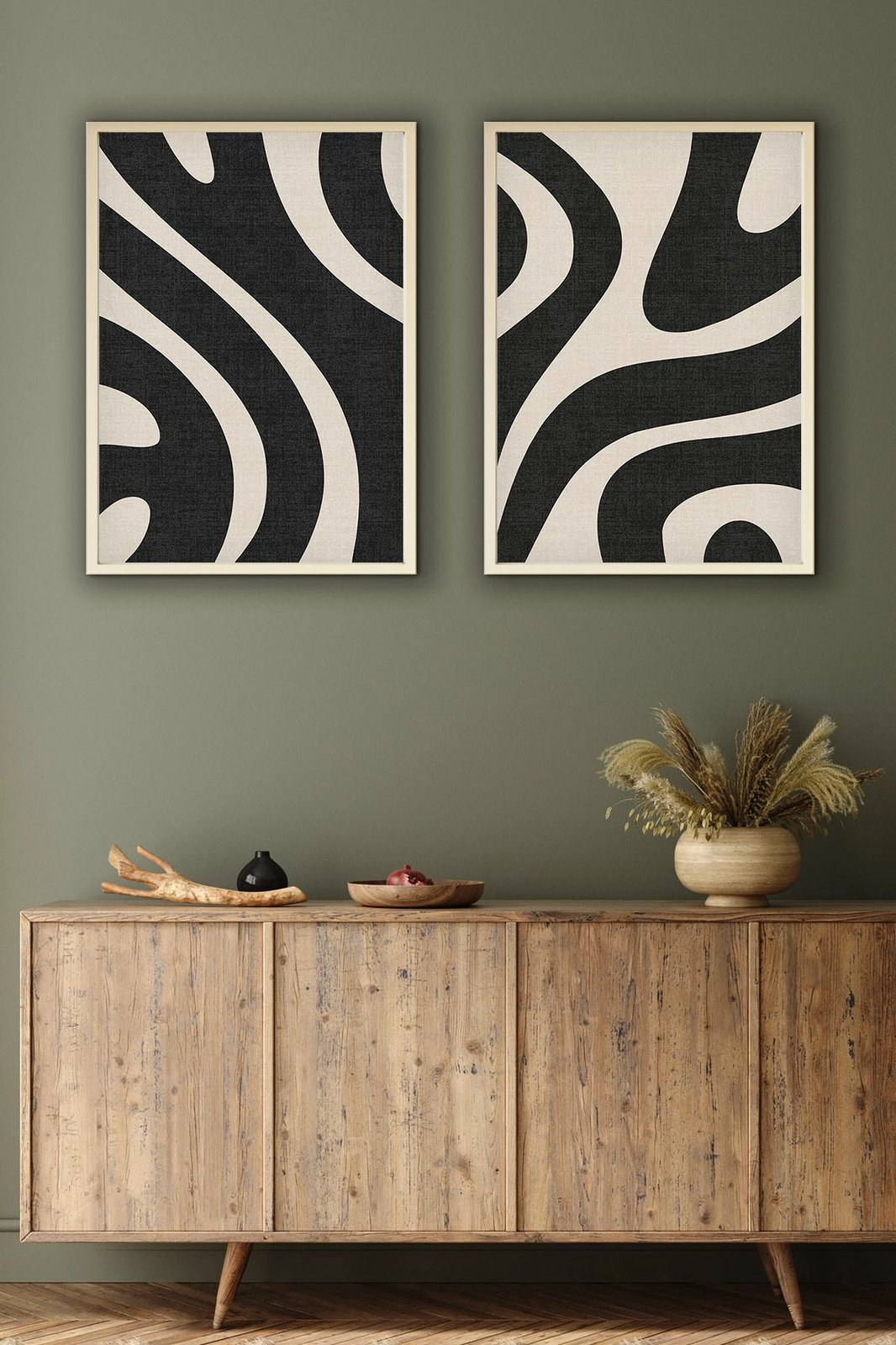 Pikturë dekorative me kornizë, 2 copë, MDF, Wallity, Huhu203, 35x50cm