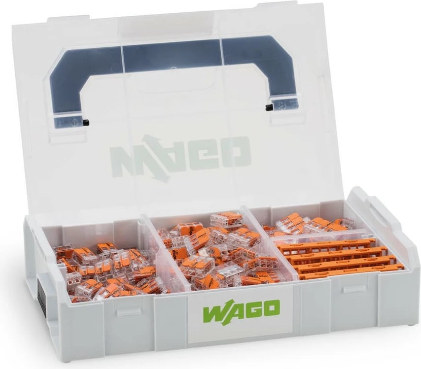 Set lidhës elektrikë WAGO 221 L-BOXX Mini, portokalli