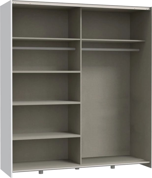 Dollap Noez I me dy dyer rrëshqitëse, ngjyrë e bardhë, 170.5x61x190.5cm