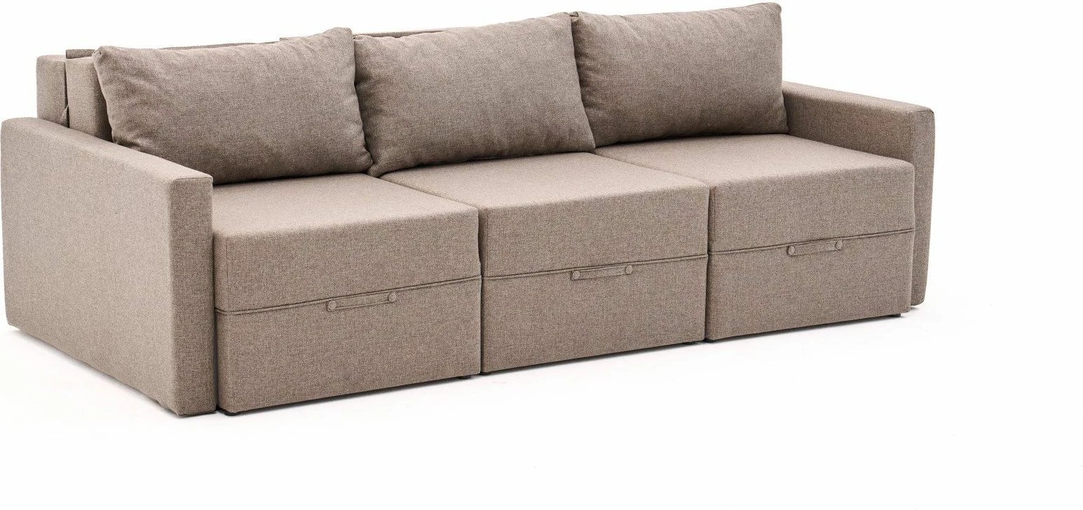 Divan-krevat treshe, Atelier del Sofa, Saros, ngjyrë kafe