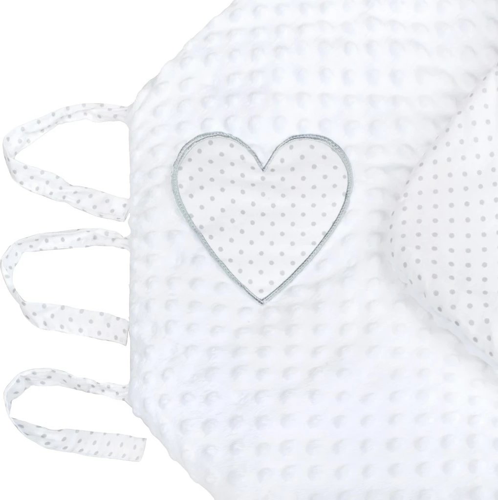 Mbështjellëse bebe minky, New Baby, 75x75 cm, anti-alergjike, e bardhë