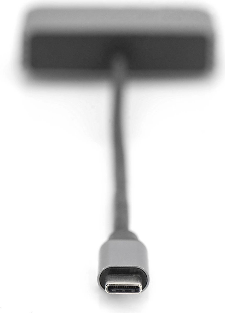 Adapter Digitus DP + VGA 20cm, 4K/30Hz, alumini, argjendtë