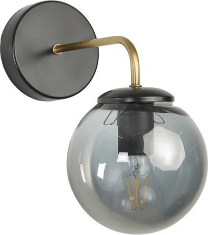 Aplik murale Opviq Pablo, metal i zi, xham fume, ngjyrë ari Aplik murale Opviq Pablo, metal i zi, xham fume, ngjyrë ari