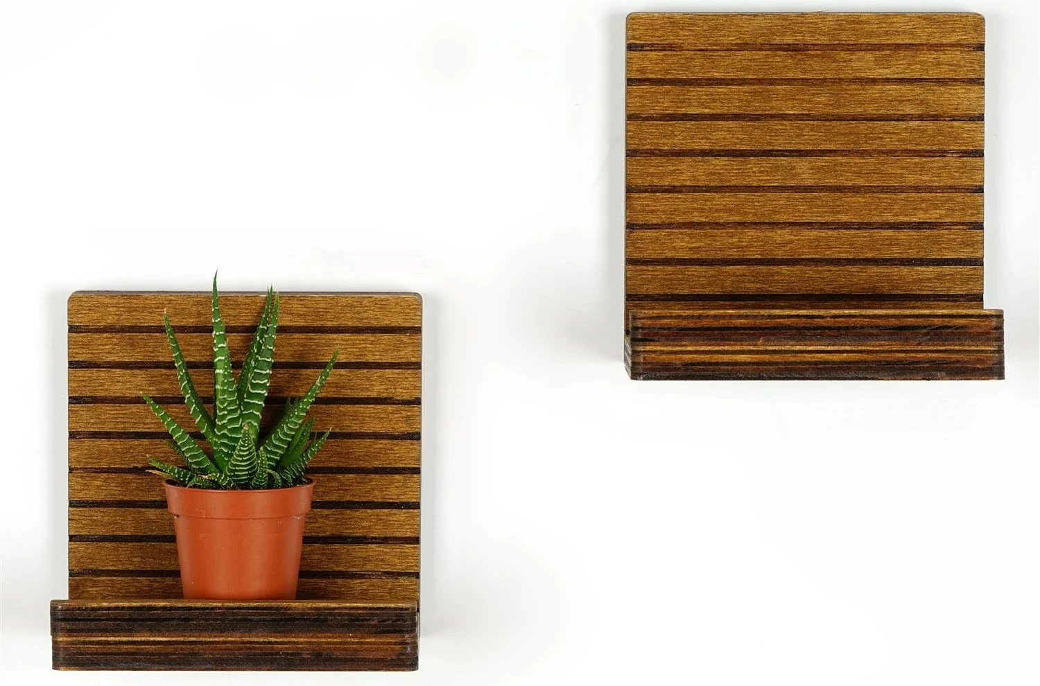 Raf muri, ngjyrë arre, Hanah Home, Raf263, 13x13x7cm (2 copë)