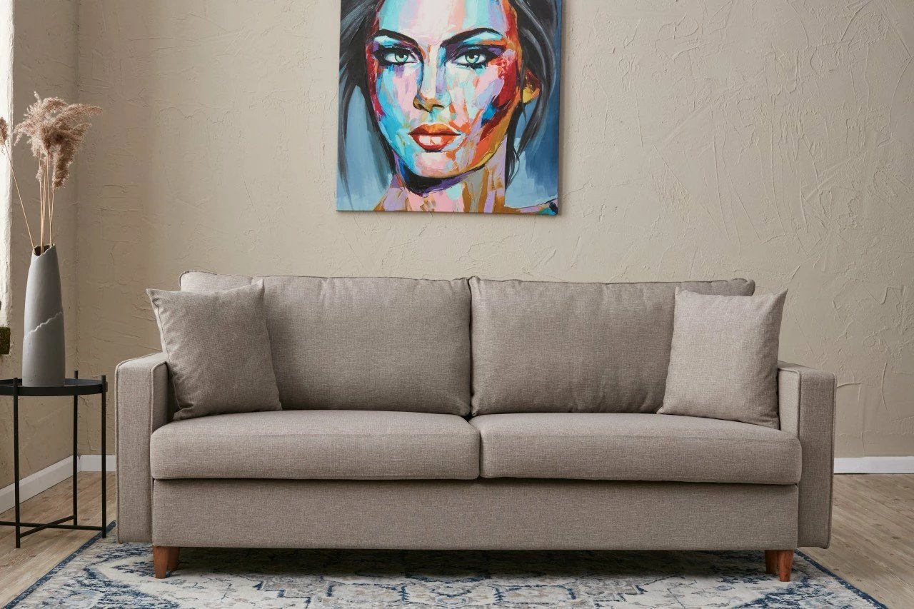 Divan-krevat treshe, ngjyrë krem, Atelier del Sofa, Eva