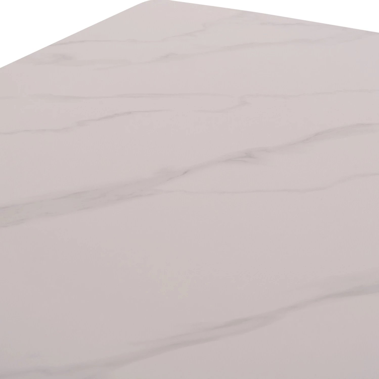 Tavolinë ngrënieje RAVEN, sipërfaqe qeramike, pamje mermeri të bardhë, 160x80x74cm