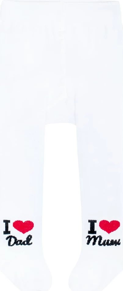 Getra bebe New Baby pambuku me motiv "I Love Mum and Dad", madhësia 80 (9-12m), e bardhë