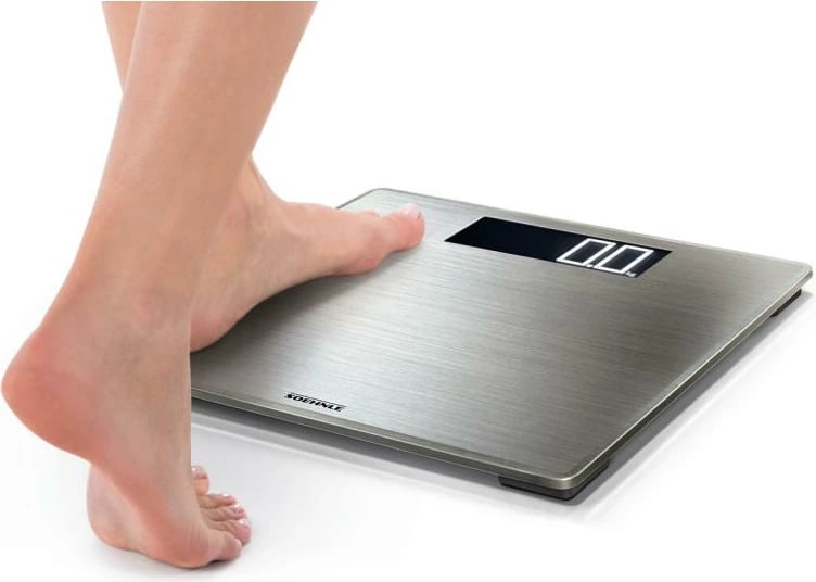 Peshore personale digjitale, Soehnle Style Sense Safe 300, kapacitet 180 kg, ekran LCD i ndriçuar, çelik inoks, argjendt