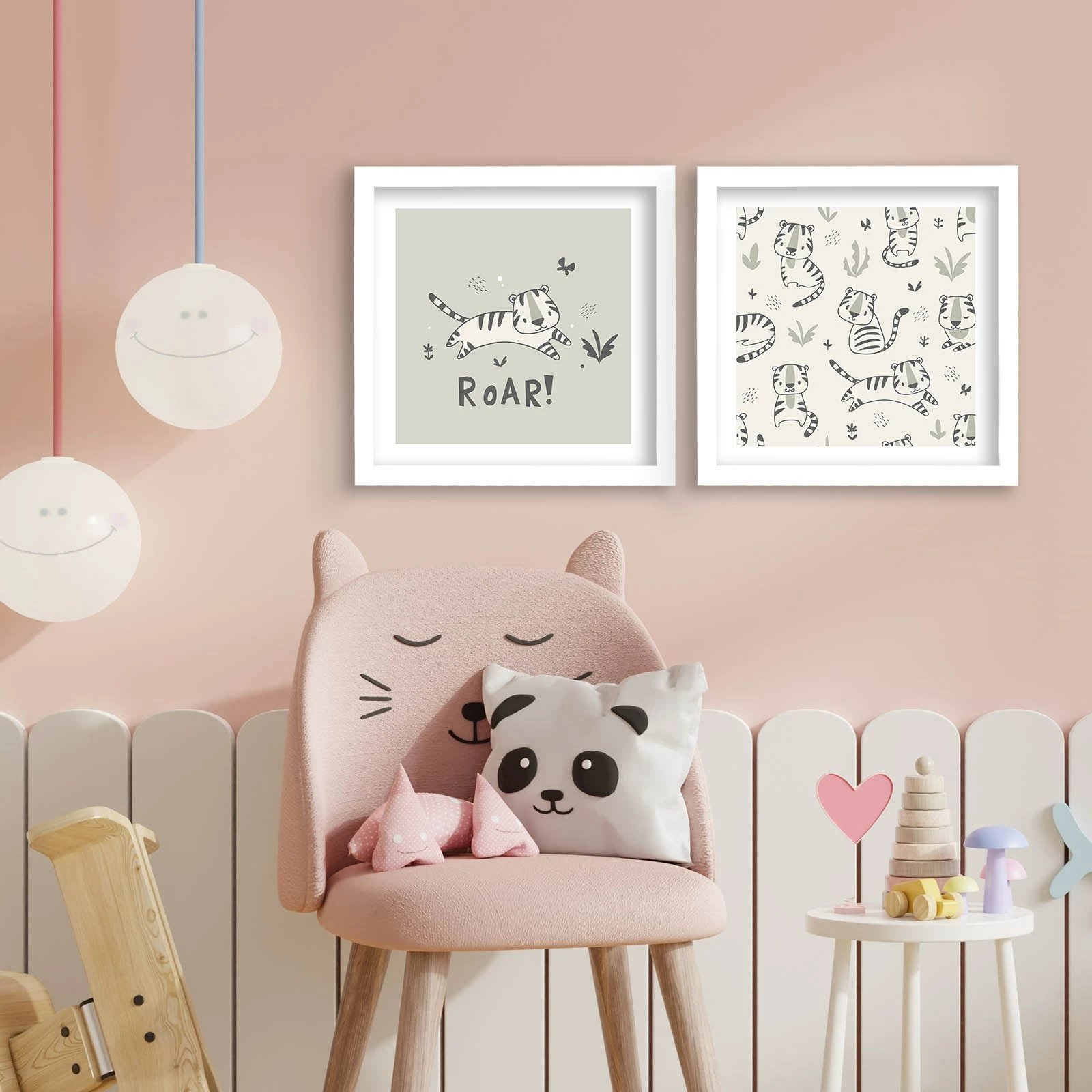 Piktura dekorative me kornizë MDF (2 copë), Wallity, 2P3333BCT-019