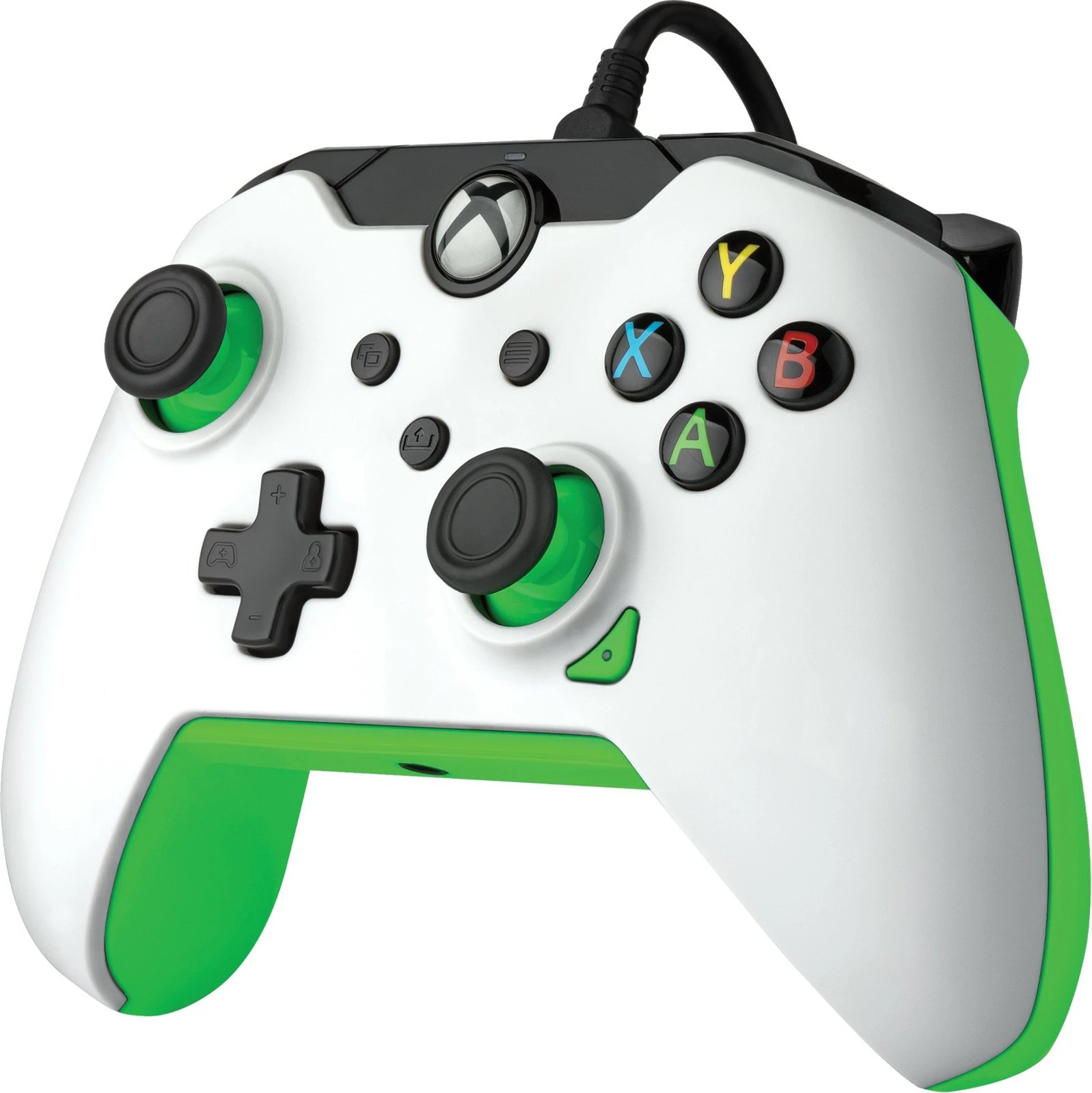 Gamepad PDP Neon White për Xbox Series X/S/One dhe PC, me kabllo, 2.43m, i bardhë/gjelbër