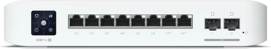 Switch Ubiquiti USW-PRO-8-POE, 8 porta PoE, 2 SFP+, Layer 3, i menaxhueshëm