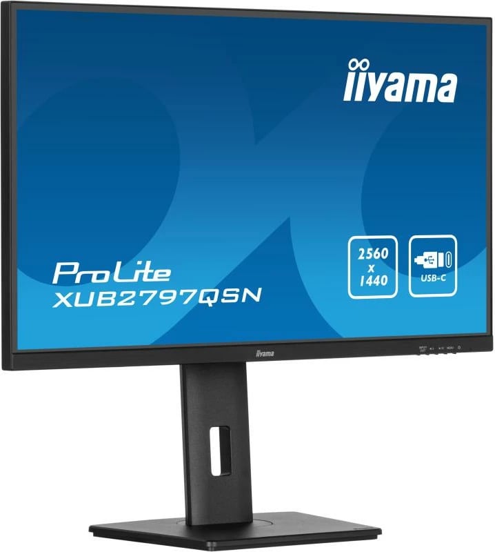 Monitor iiyama ProLite XUB2797QSN-B2 27" QHD 2560x1440 IPS USB-C dock DP-out rregullim lartësie PIVOT, e zezë