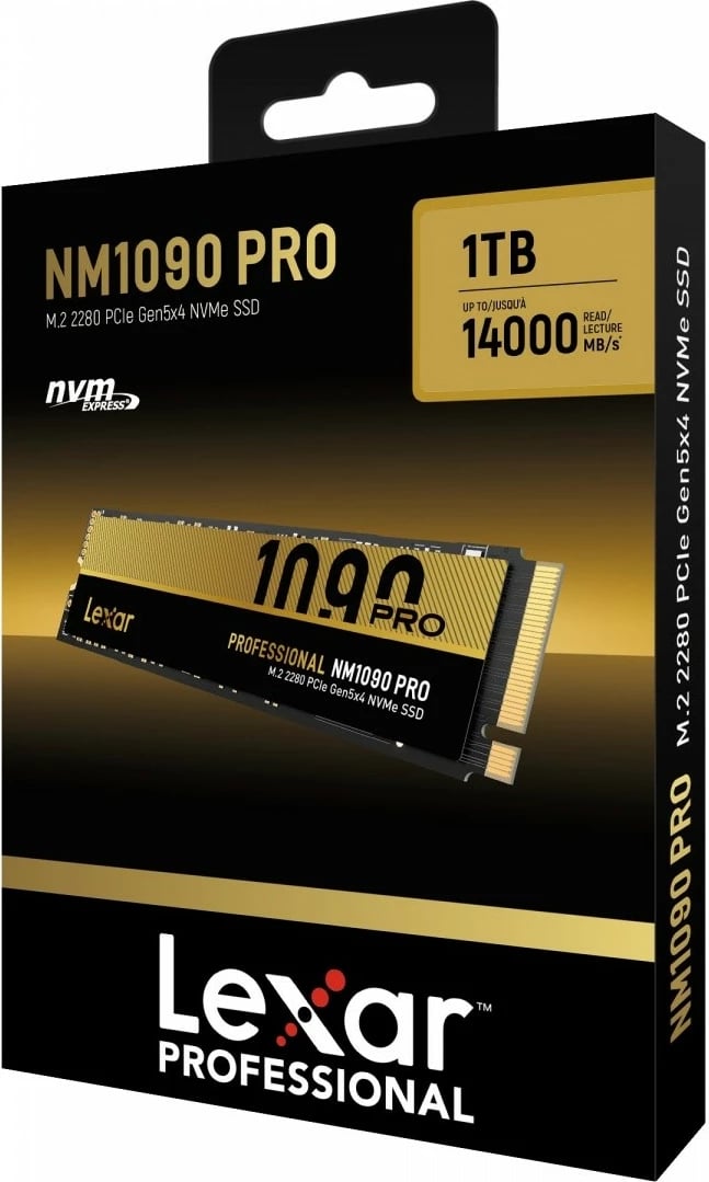 SSD Lexar NM1090 Pro 1TB, M.2 2280, PCIe Gen5x4, i brendshëm