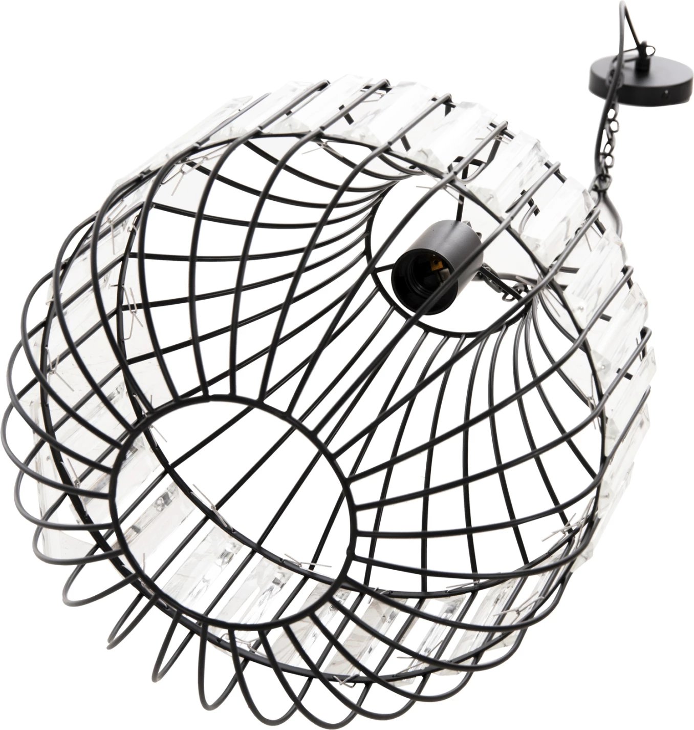 Llambë varëse tavani, metal i zi dhe qelq, FH4093, Φ29x38-137Hcm Llambë varëse tavani, metal i zi dhe qelq, FH4093, Φ29x38-137Hcm