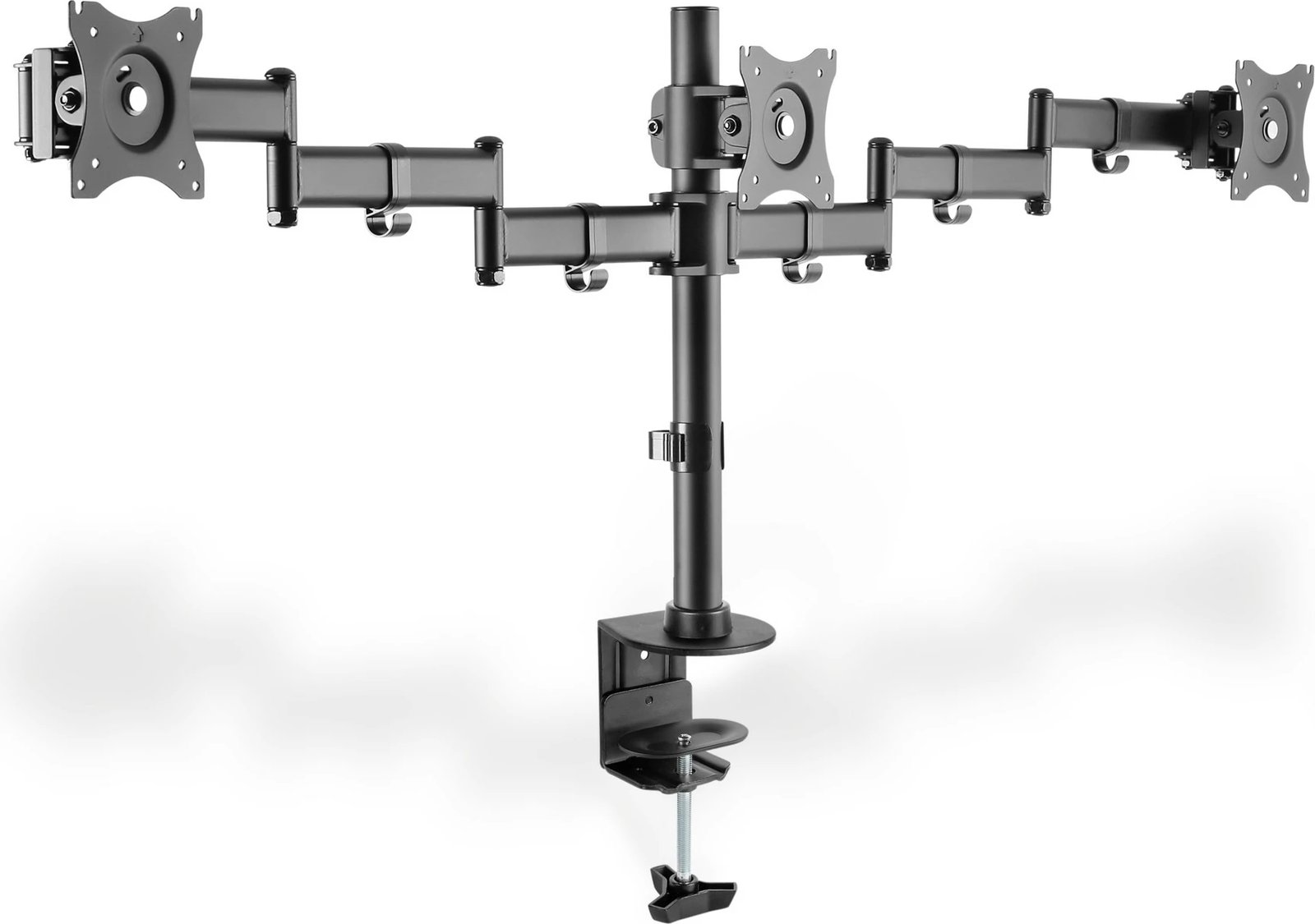Mbajtës monitorësh Digitus Universal Triple, për 3 monitorë, VESA 100x100 mm, rregullim lartësie, i zi