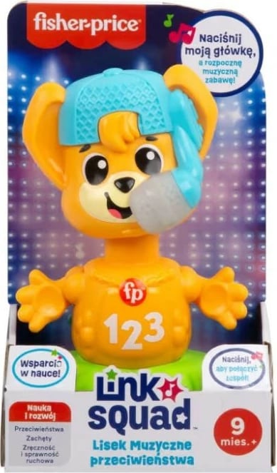 Lodër muzikore Fisher Price Link Squad Fox HYL37, plastikë, për fëmijë, portokalli/kaltër/gjelbër