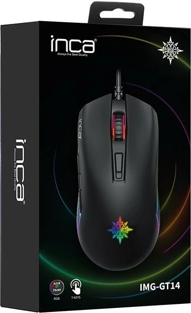 Maus gaming Inca IMG-GT14, 3600 DPI, 7 butona, RGB, USB, i zi