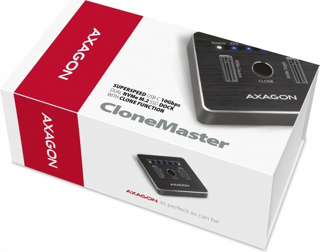 Stacion dokimi AXAGON ADSA-M2C, 2x NVMe M.2 SSD, USB-C 3.2 Gen 2, i zi