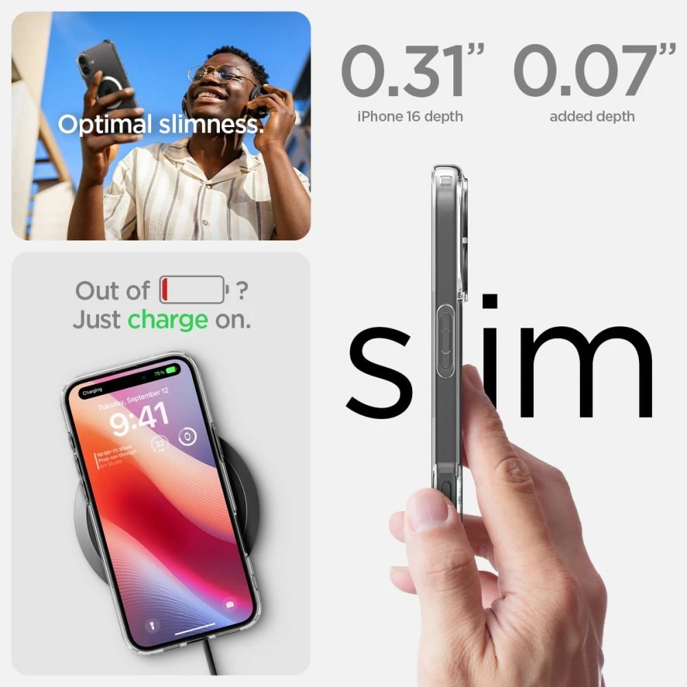 Mbështjellës Spigen Ultra Hybrid Mag për iPhone 16 Plus, MagSafe, Bardhë