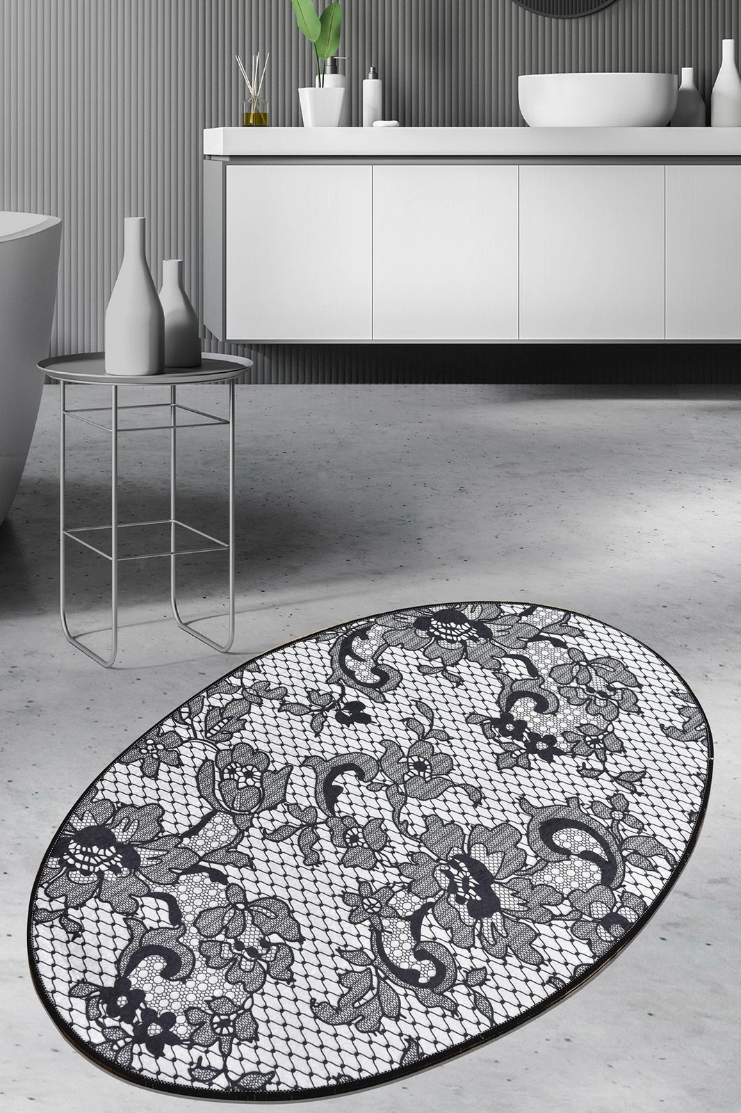 Tapet banje Mijölnir, dantellë, ngjyrë e zezë