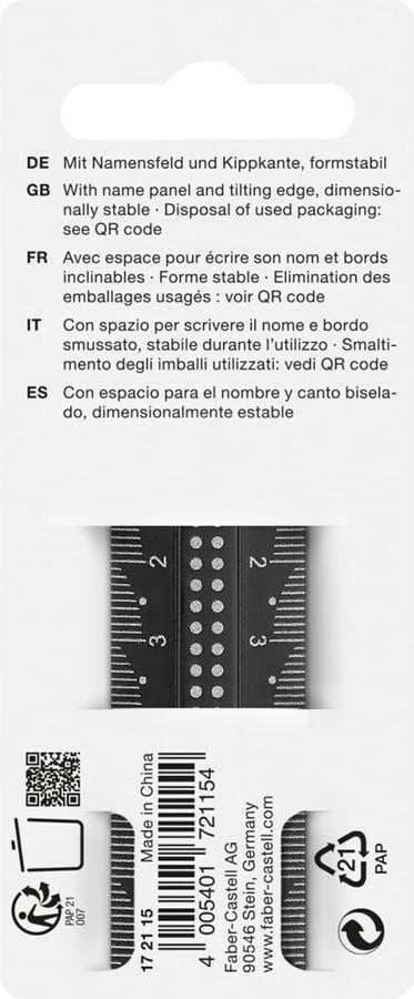 Vizore Faber-Castell 15cm, ngjyra të përziera, plastikë, rezistente