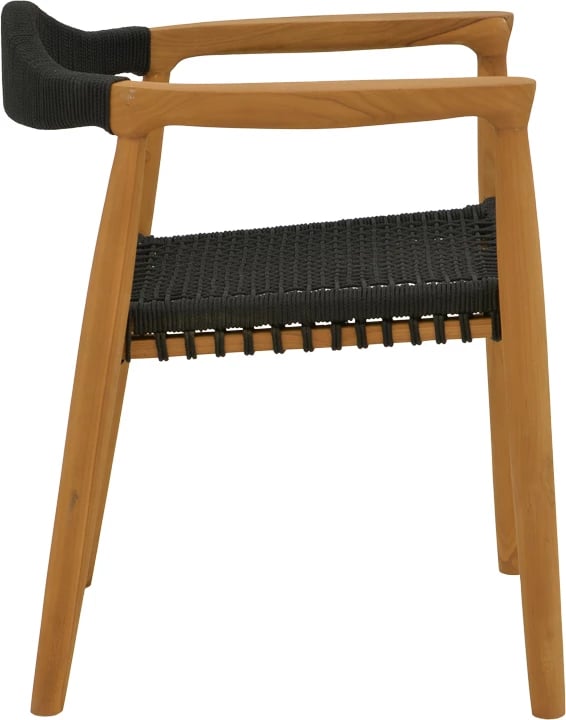 Tavolinë me karrige 9 copë Ganny-Pino dru teak ngjyrë natyrale - e zezë 180/240x100x75cm